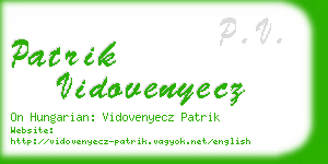 patrik vidovenyecz business card